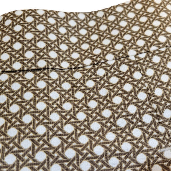 Talbots Pleated Skirt Sz 8 Retro Cane Whicker Print Scoolgirl Mini A-Line 7/8 - Picture 5 of 7